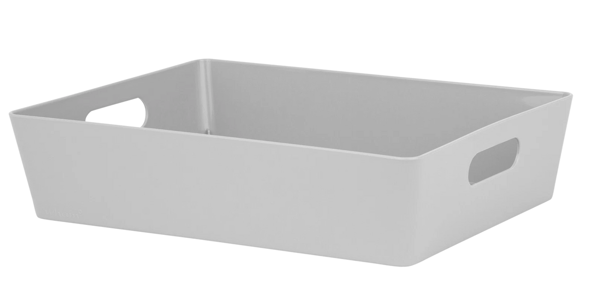 Plastic Storage Baskets Organiser Reusable Boxes Kitchen Bathroom Office Home