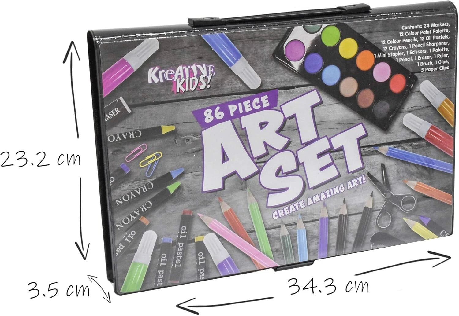 86pcs Kids Craft and Art Set Colouring Kit with Crayons Water colour Paints Gift