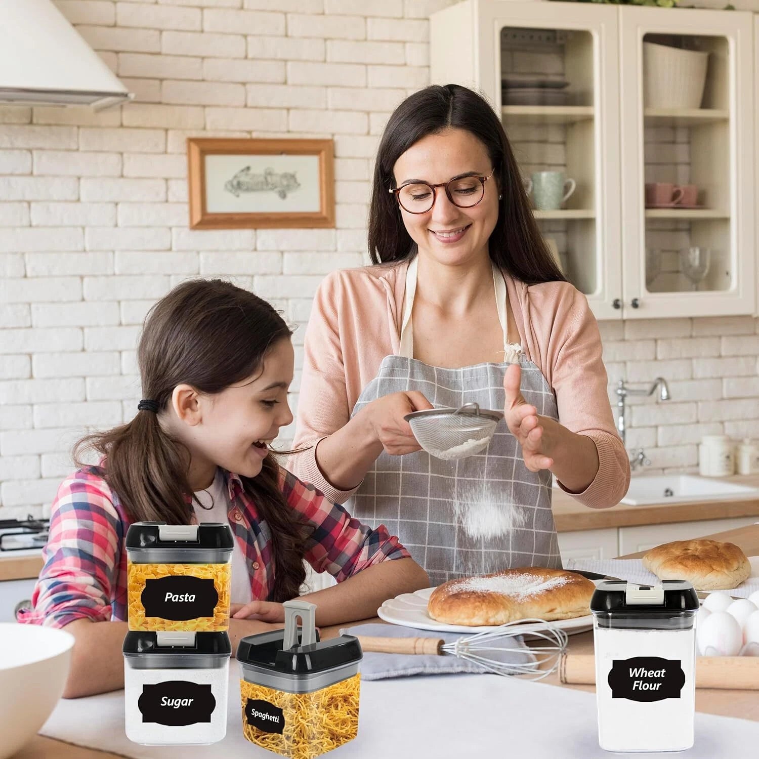 Food Storage Containers With Lid Airtight Stackable Kitchen Boxes Pantry