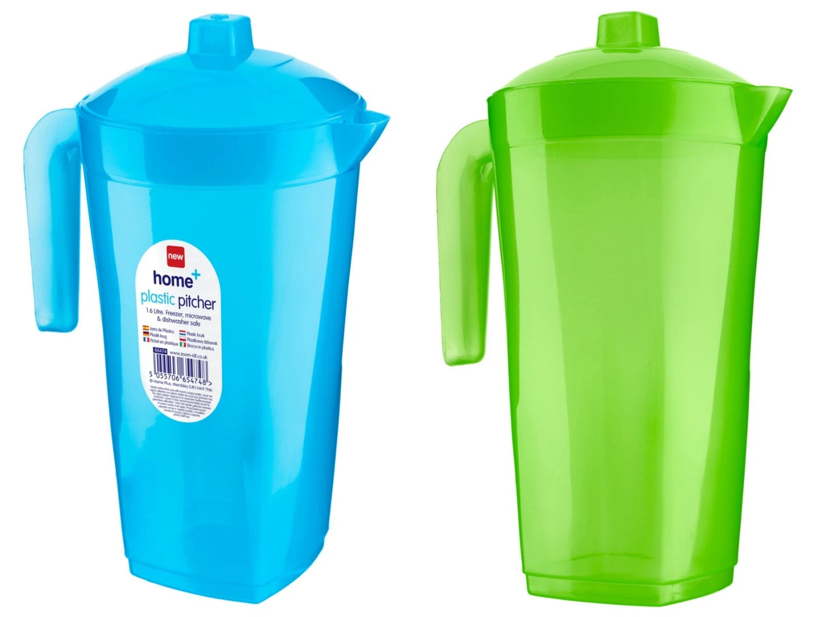 Share 1.6L Plastic Fridge Jug Water Juice Summer Drinks Smoothie Milk Pitcher With Lid