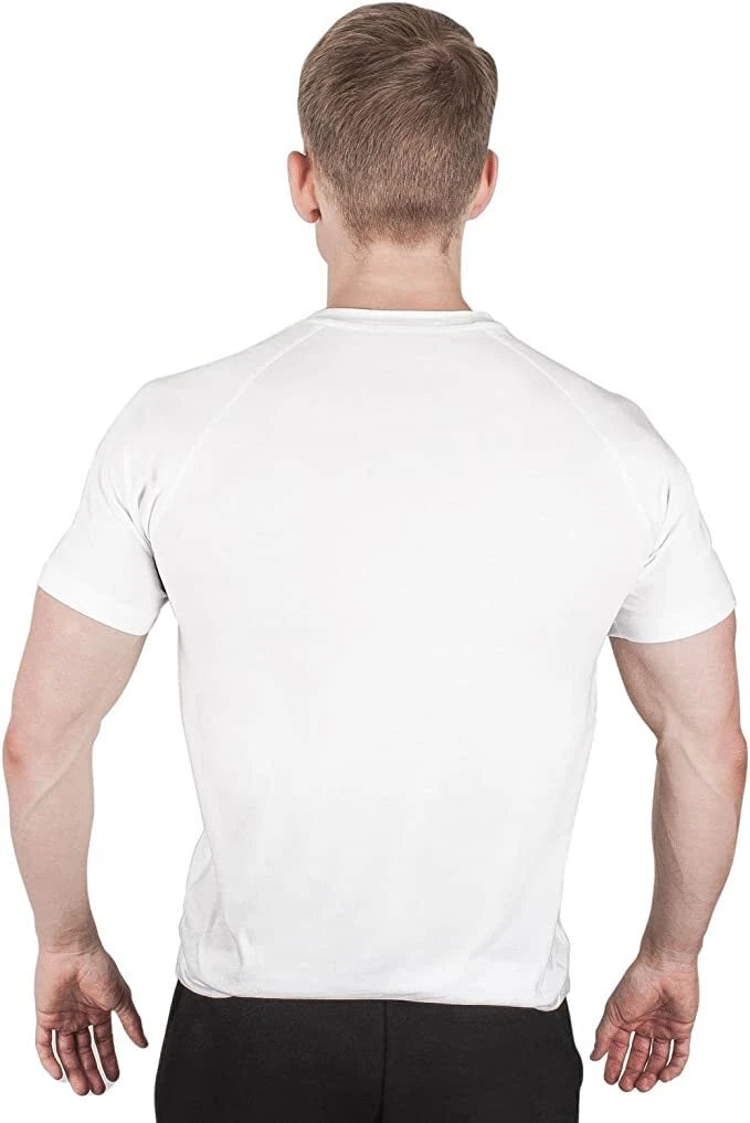 Mens T Shirts Short Sleeve T-shirt Gym Workout Slim Fit Muscle Crew Neck Tee Top