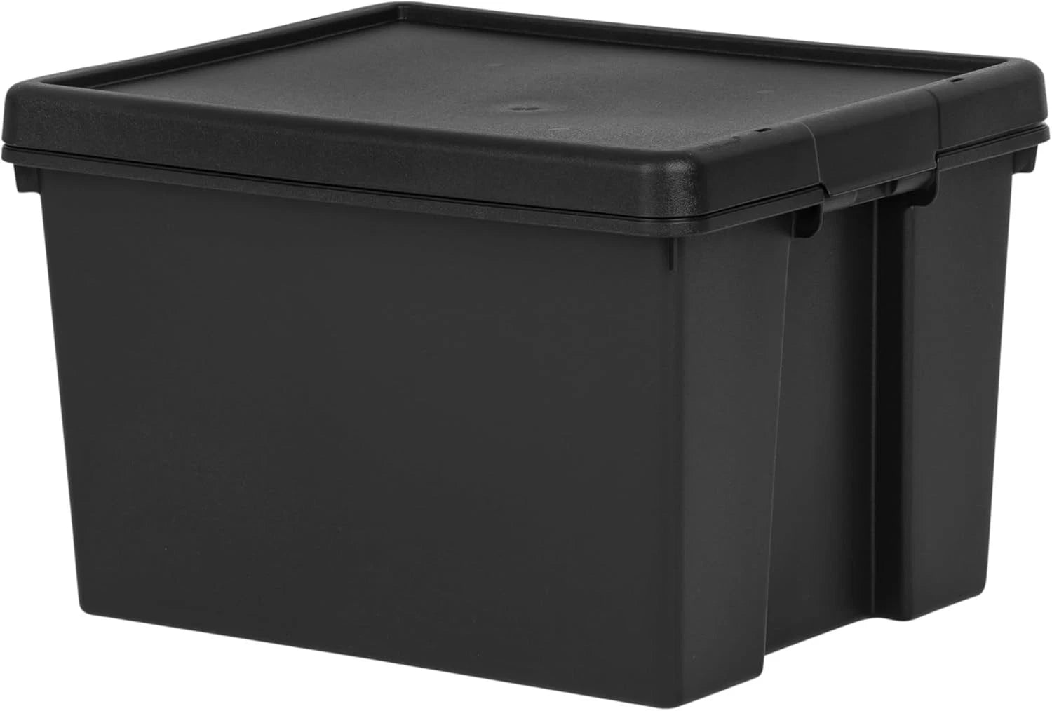 Heavy Duty Plastic Storage Box with Lid Stackable Storage Bin Container Black