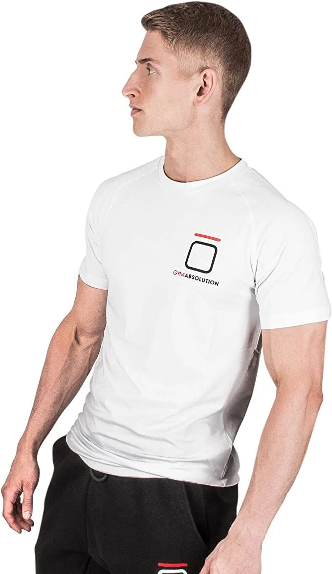 Mens T Shirts Short Sleeve T-shirt Gym Workout Slim Fit Muscle Crew Neck Tee Top