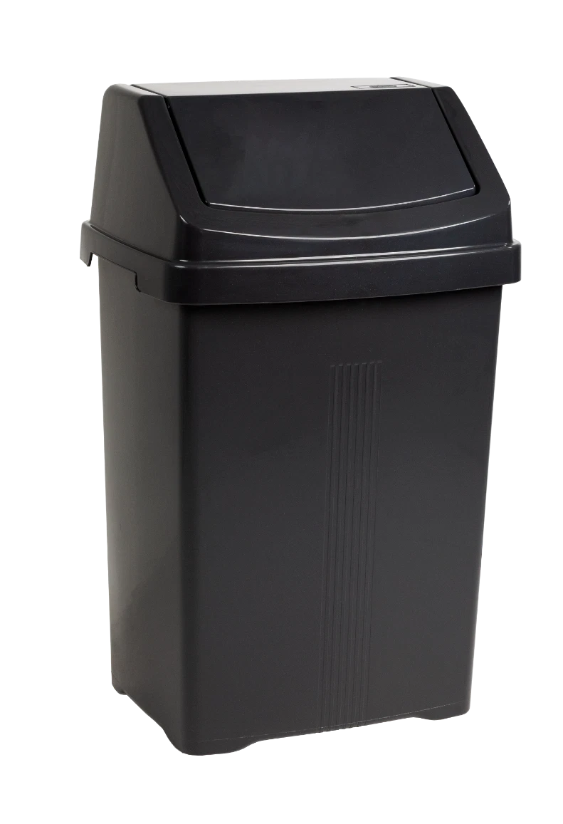 25/50L Plastic Swing Top Dust Bin Waste Rubbish Trash Can Home Kitchen Office