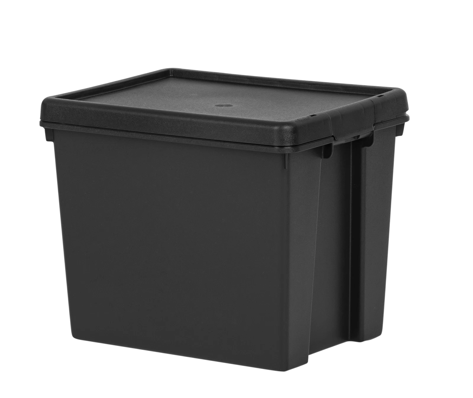 Heavy Duty Plastic Storage Box with Lid Stackable Storage Bin Container Black