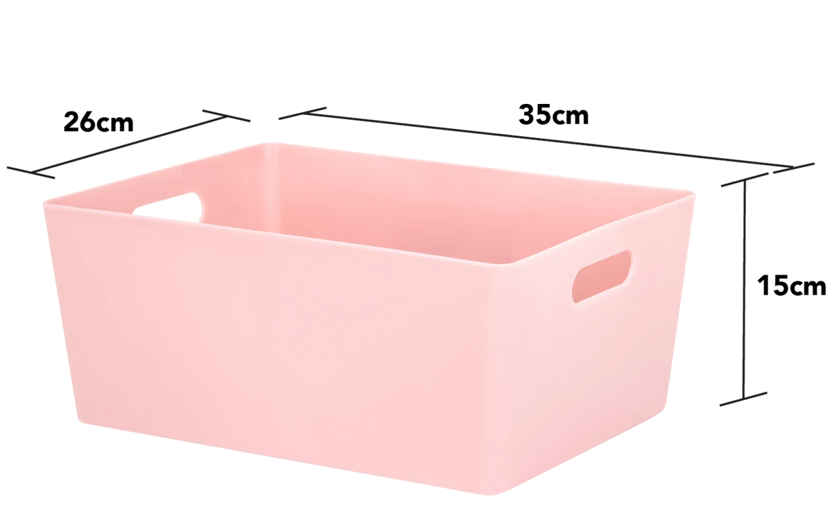 Plastic Storage Baskets Organiser Reusable Boxes Kitchen Bathroom Office Home