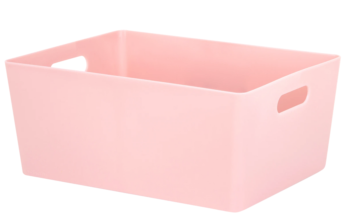 Plastic Storage Baskets Organiser Reusable Boxes Kitchen Bathroom Office Home