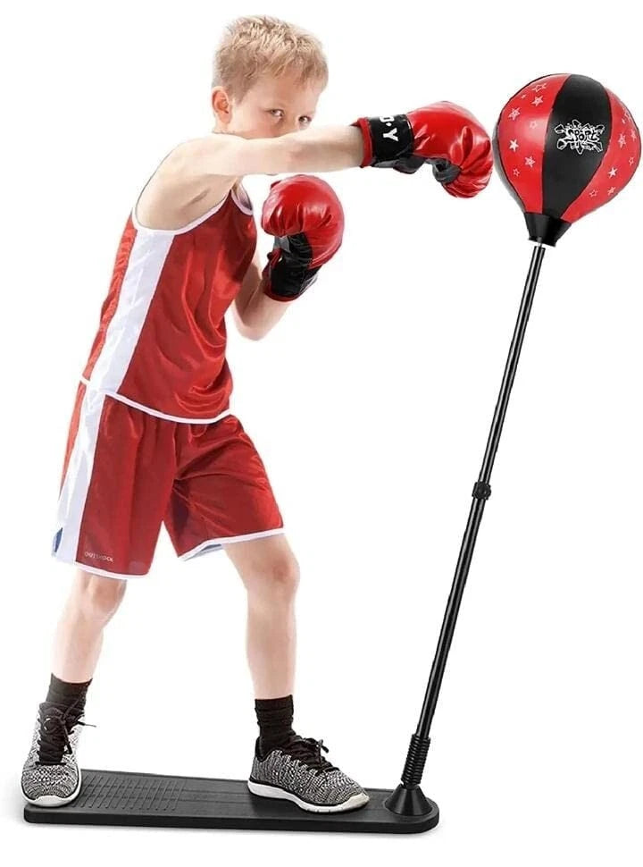 Kids Adjustable Boxing Punch Ball Set with Gloves, Mitts & Air Pump – Junior Training Toy