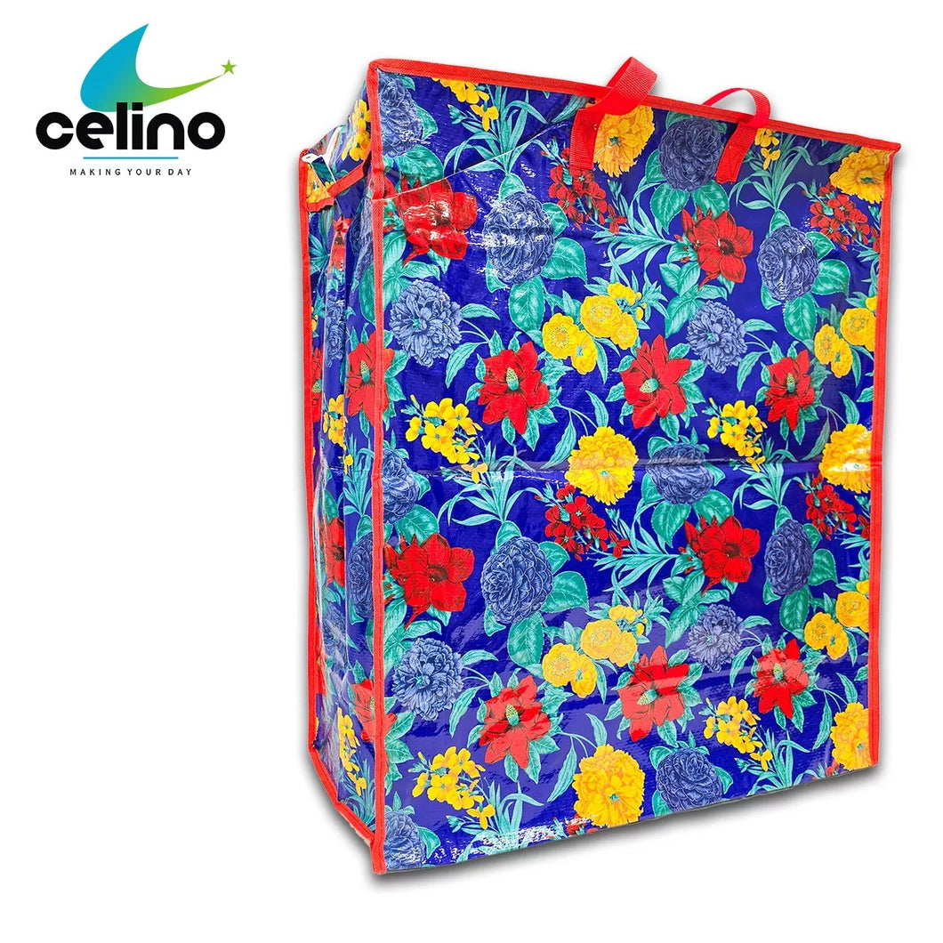 PRINTED LAUNDRY STORAGE BAG SHOPPING BAGS ZIPPED STRONG EXTRA LARGE 65x55x24cm