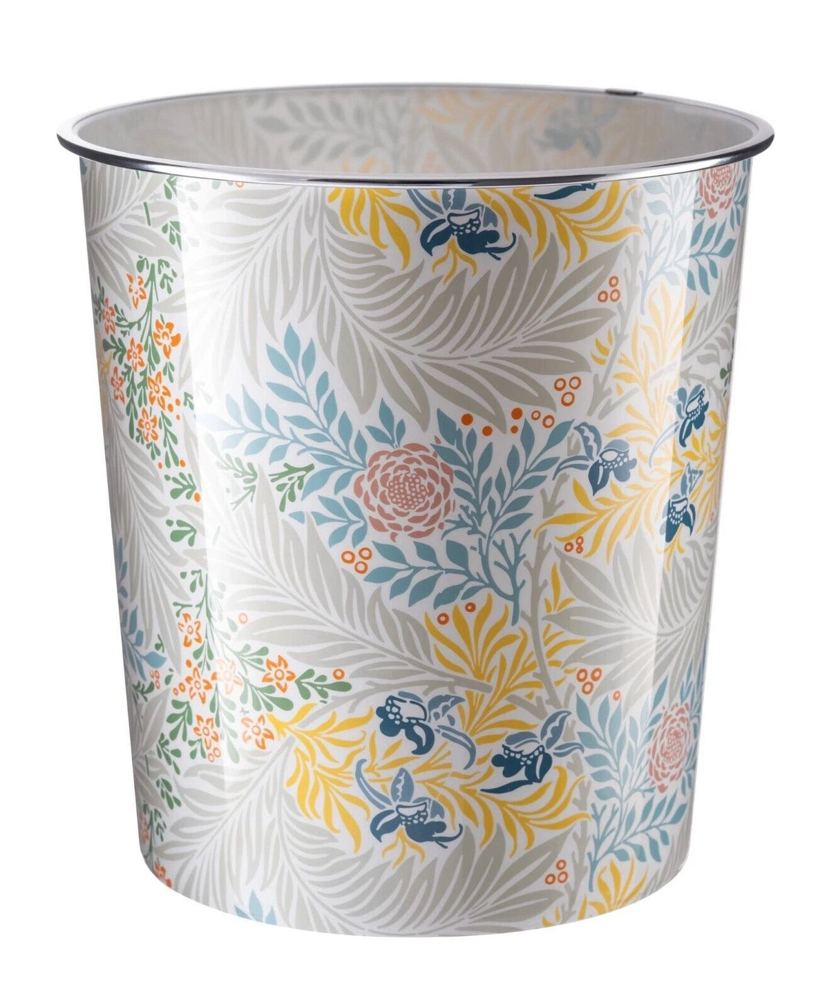 7.7L Waste Paper Dust Bin Rubbish Round Plastic Floral Office Bathroom Kitchen