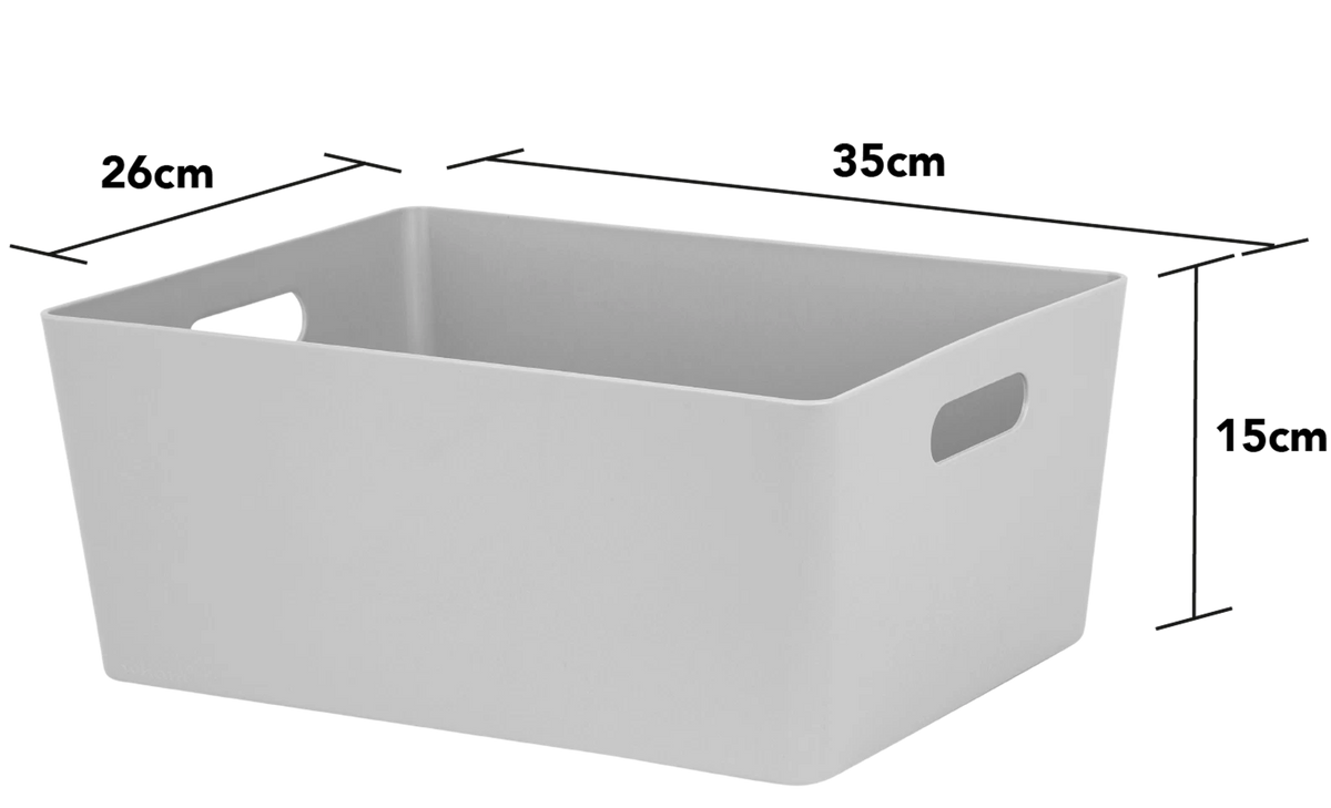 Plastic Storage Baskets Organiser Reusable Boxes Kitchen Bathroom Office Home