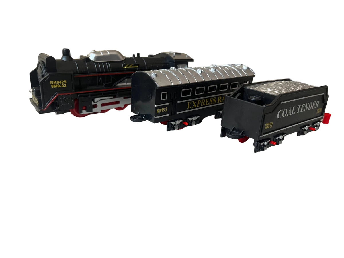Classic Battery Operated Train Set With Tracks Light Engine Children Kids Toy