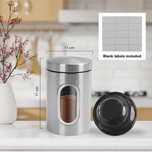 Load image into Gallery viewer, Set of 3 Tea Coffee Sugar Kitchen Storage Canisters Jars Pots Containers Tins UK
