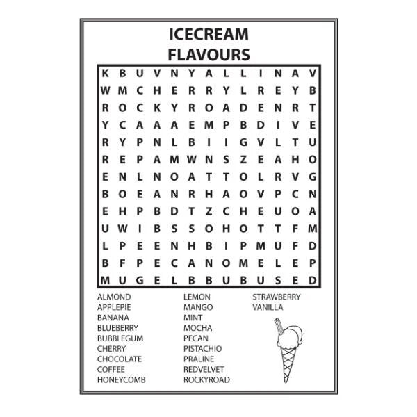 A4 Wordsearch Puzzle Book For Adults Kids Large Print Activity Travel Quiz