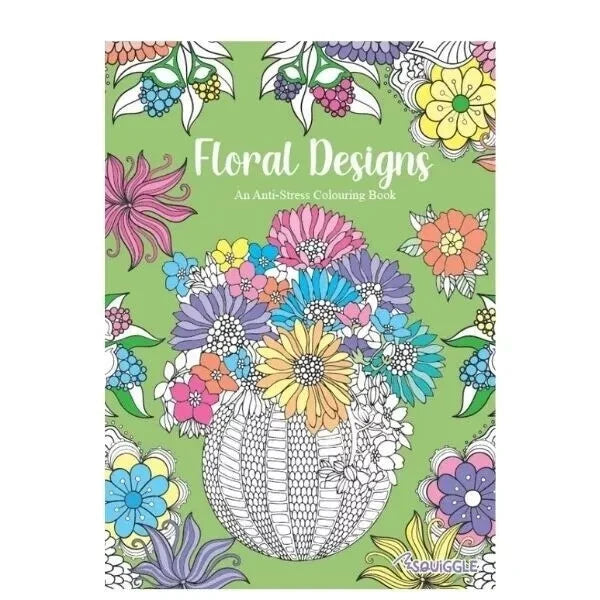 2pk A4 Colouring Books Flowers Anti-Stress Mind Relaxing Travel Therapy Books