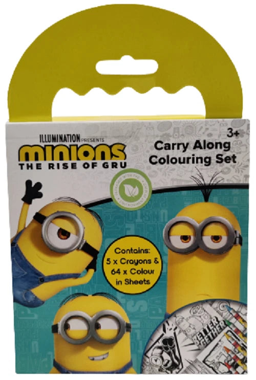 Minions The Rise of Gru Carry Along Colour Set Travel Activity Party Bag Filler