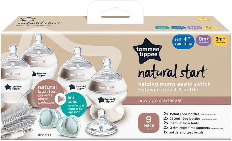 Tommee Tippee Natural Start Newborn Starter Set Anti-Colic 150ml 260ml Bottles