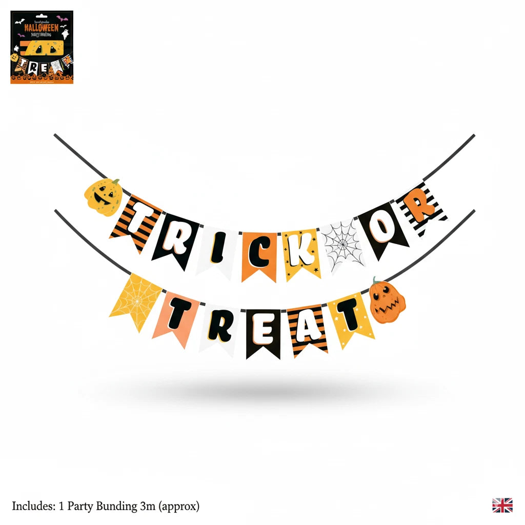 Halloween Decoration Indoor Trick or Treat 3m Bunting Party Decor Spooky Banner