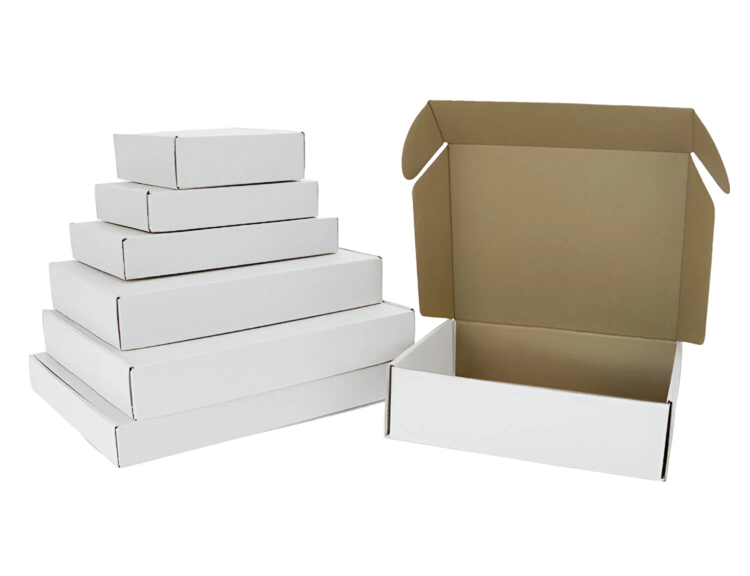 White Postal Cardboard Boxes Shipping Mailing Small Medium Parcel Packaging Gift