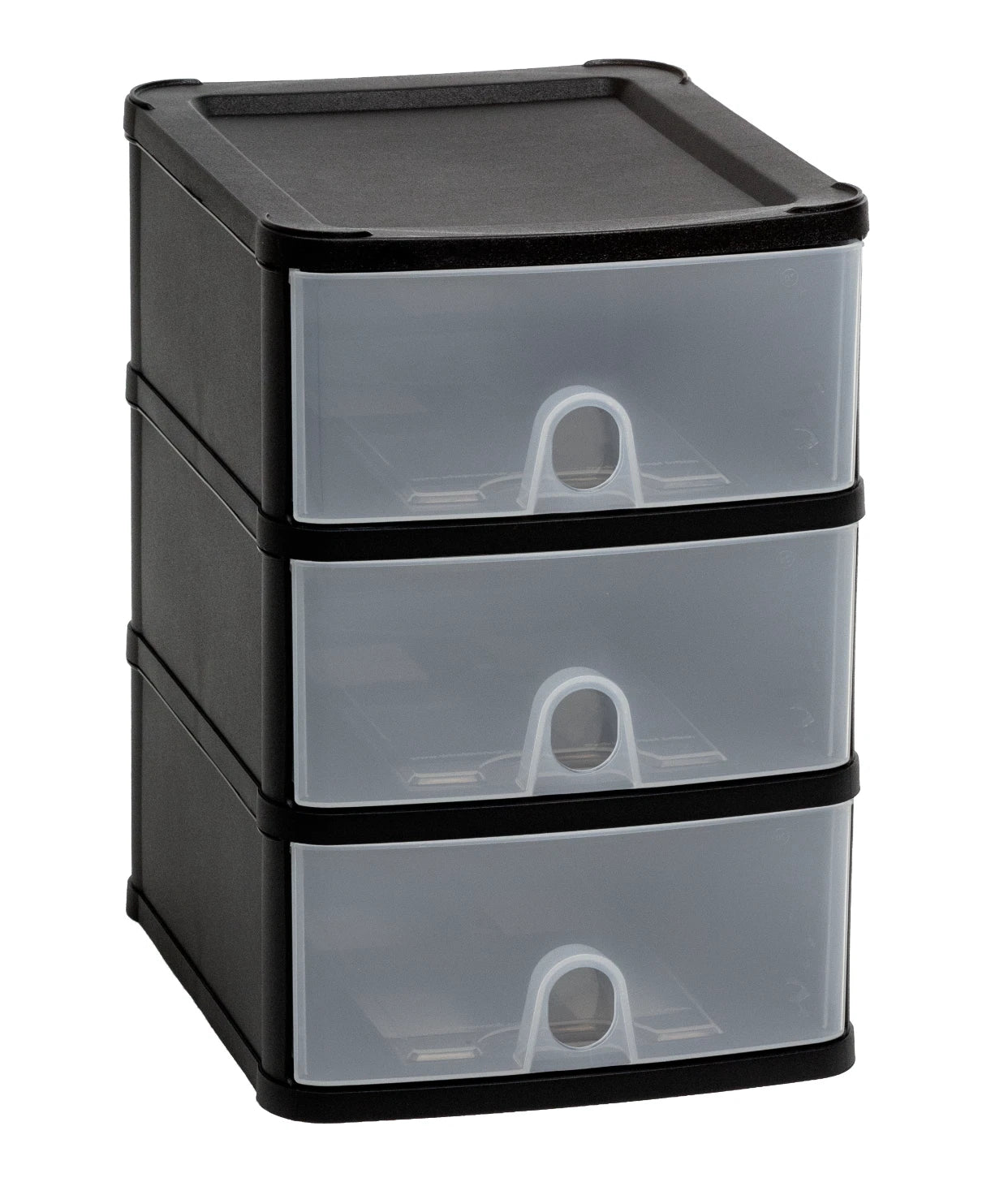 Plastic Storage Drawers Handy 3 Tier Office Home Organiser Chest Drawer Tower