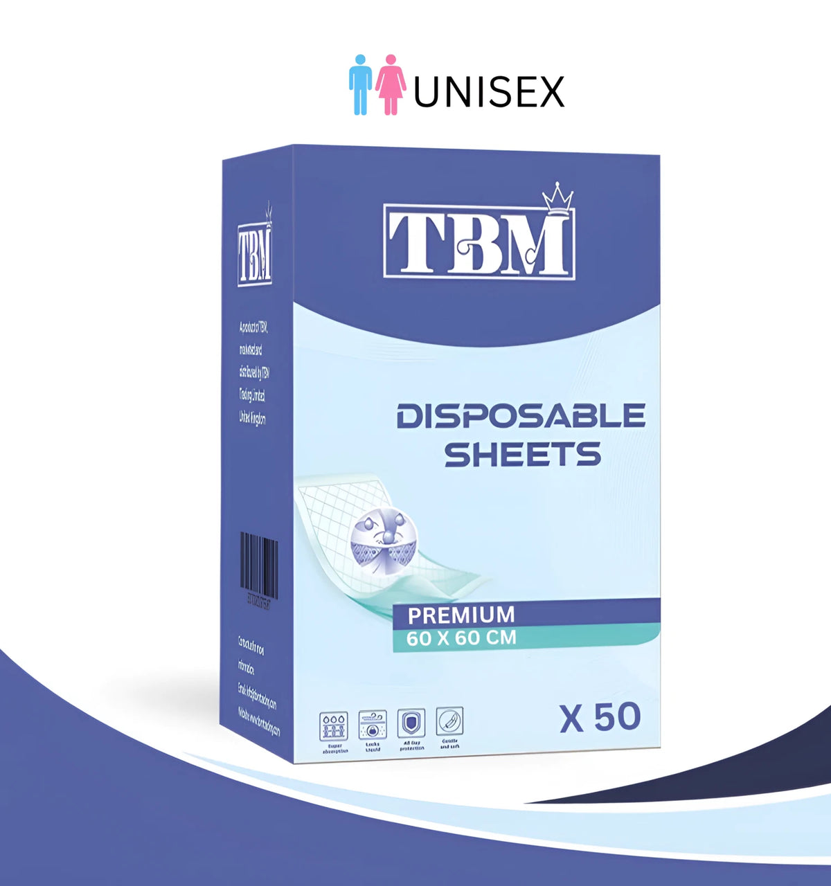 50 Disposable Incontinence Bed Pads Underpads Mattress Protectors Sheets 60 x 60