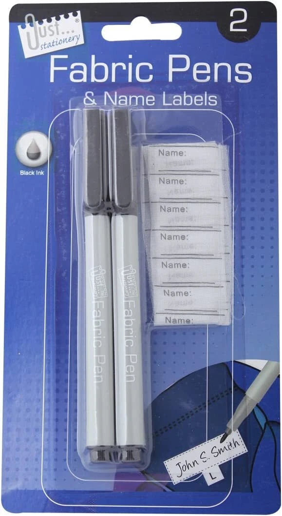 2 x Fabric Pens Textile Label Clothes Laundry Waterproof Permanent Marker Pen
