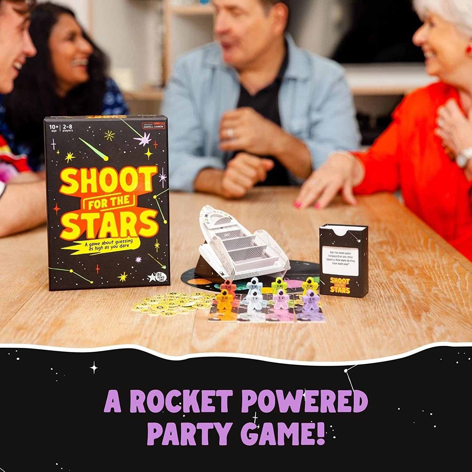 Shoot for the Stars Family Board Game for Kids Adults Trivia Guessing Games