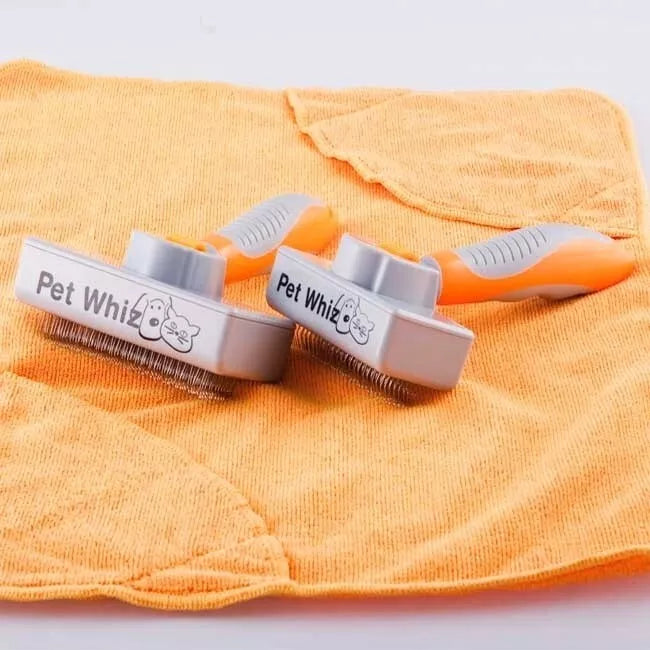 2pk Pet Hair Remover Self Cleaning Slicker Brush For Cats Dog Pet Grooming Tool