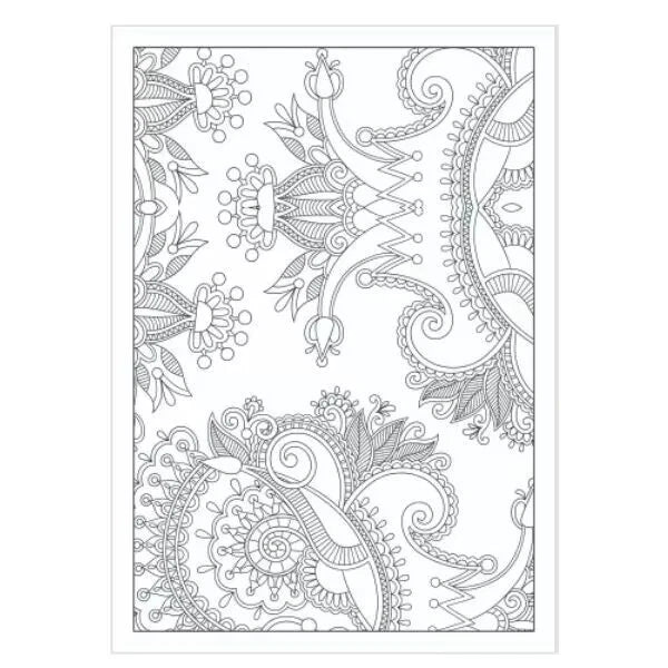 2pk A4 Adult Colouring Books Anti-Stress Colour Therapy Book Flower & Patterns