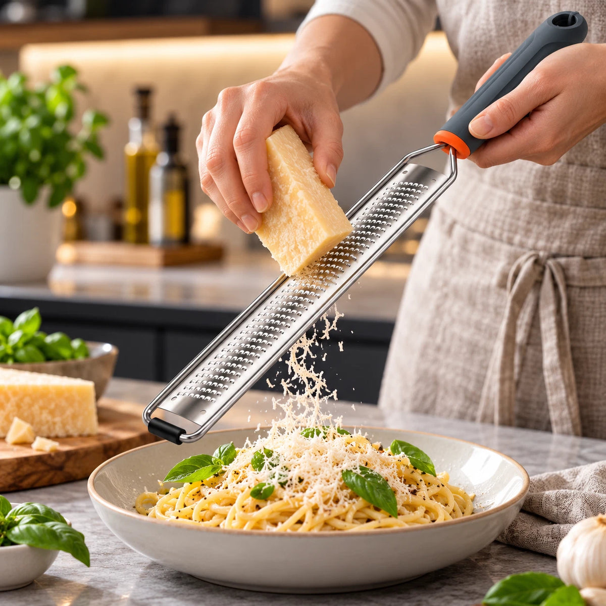 Hand Held Cheese & Lemon Zester Lime Ginger Grater Kitchen Tool Stainless Steel