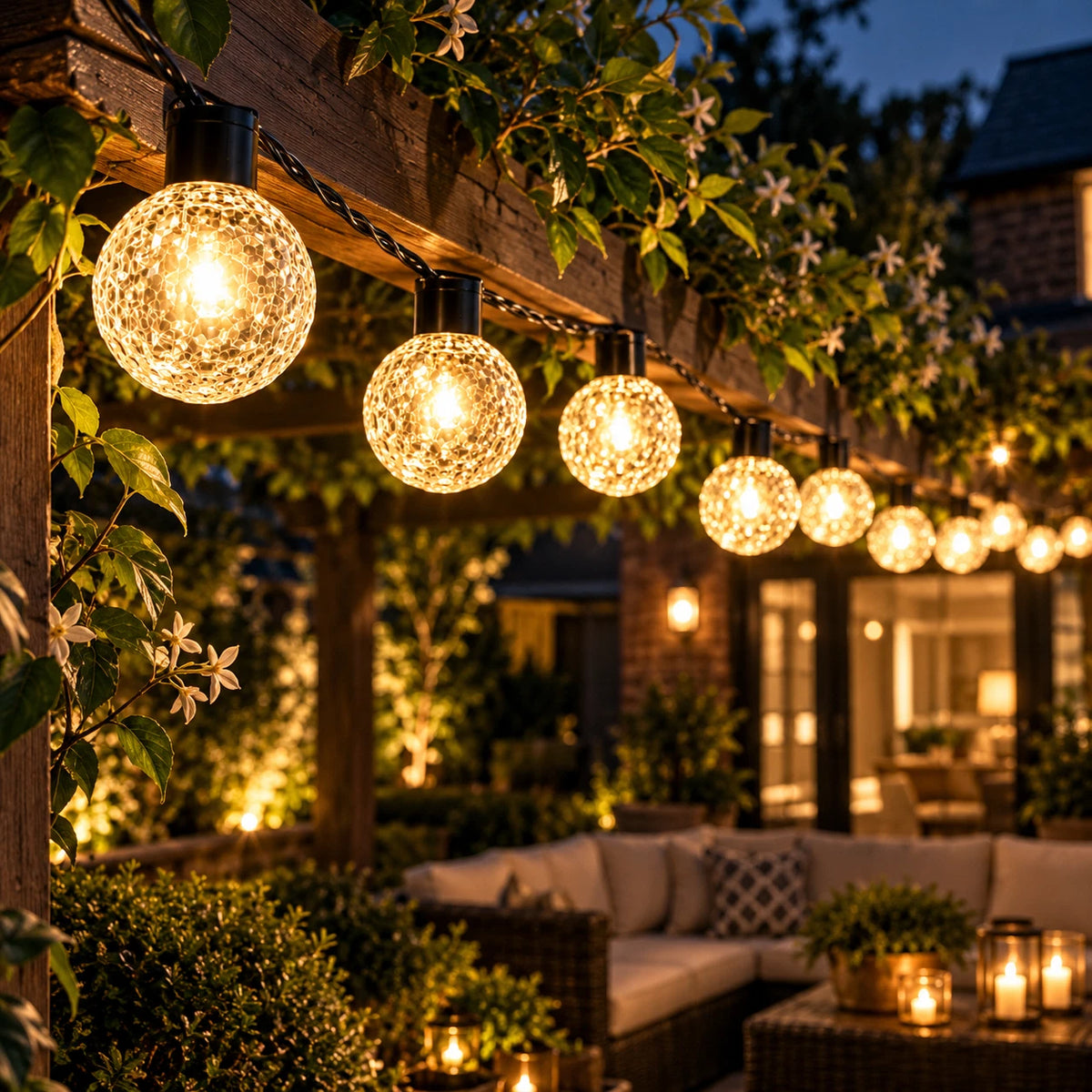 10 LED String Lights Warm White Globe Indoor Outdoor Garden 9.5M Fairy Lights