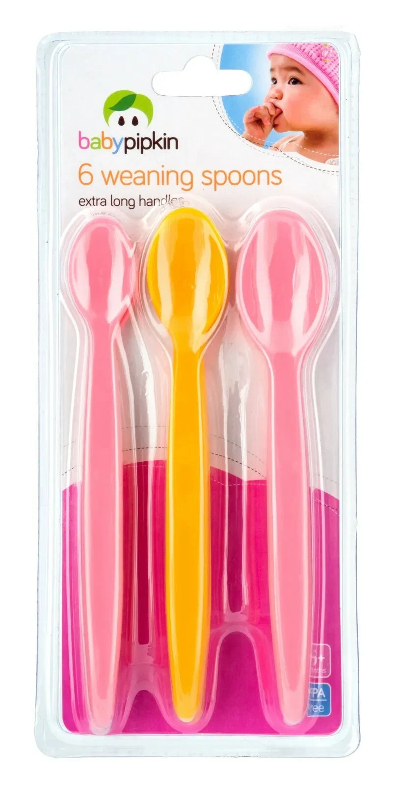 6 Pack Baby Weaning Feeding Spoons Plastic Long Handles Toddler Kids 6M+BPA Free