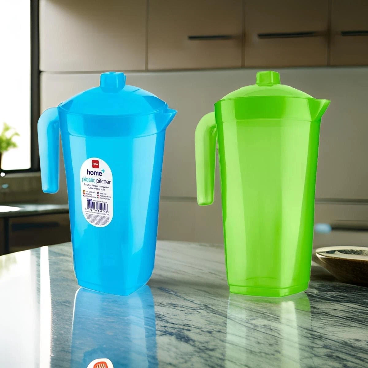 Share 1.6L Plastic Fridge Jug Water Juice Summer Drinks Smoothie Milk Pitcher With Lid