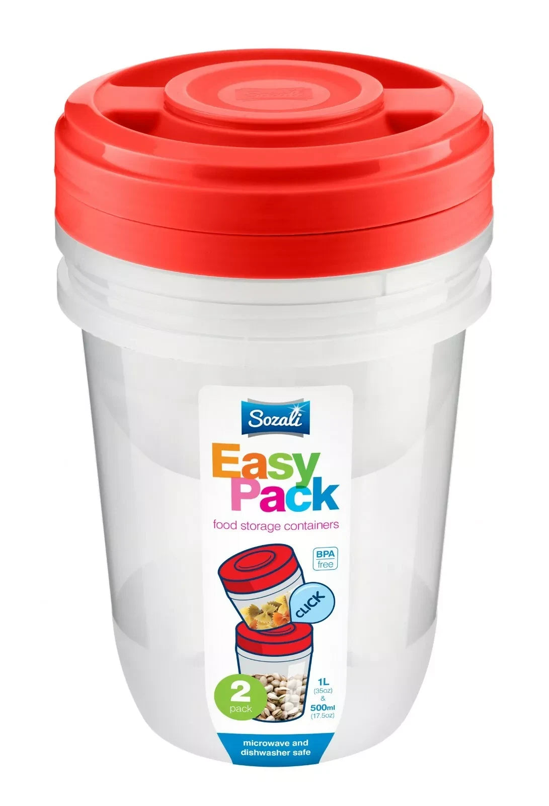 3 x 1L Food Storage Containers With Lids Smart BPA Free Plastic Nested Kitchen