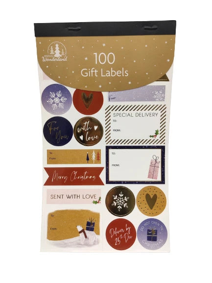 100Pcs Christmas Labels Stickers Xmas Present Gift Christmas Self Adhesive