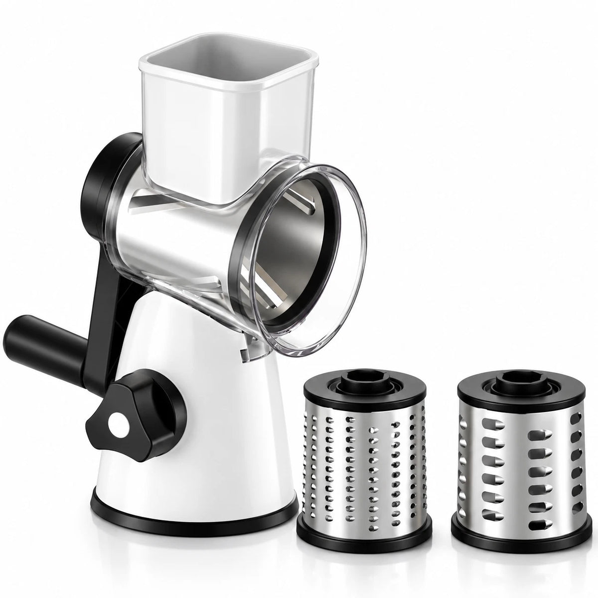 3 in 1 Rotary Cheese Grater Vegetable Slicer Manual Food Chopper Stainless Steel