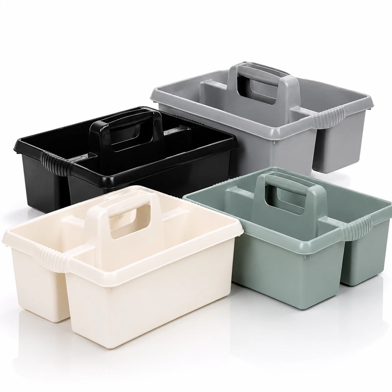 Large Plastic Caddy Kitchen Cleaning Tools Carry Tray Tidy Organiser with Handle