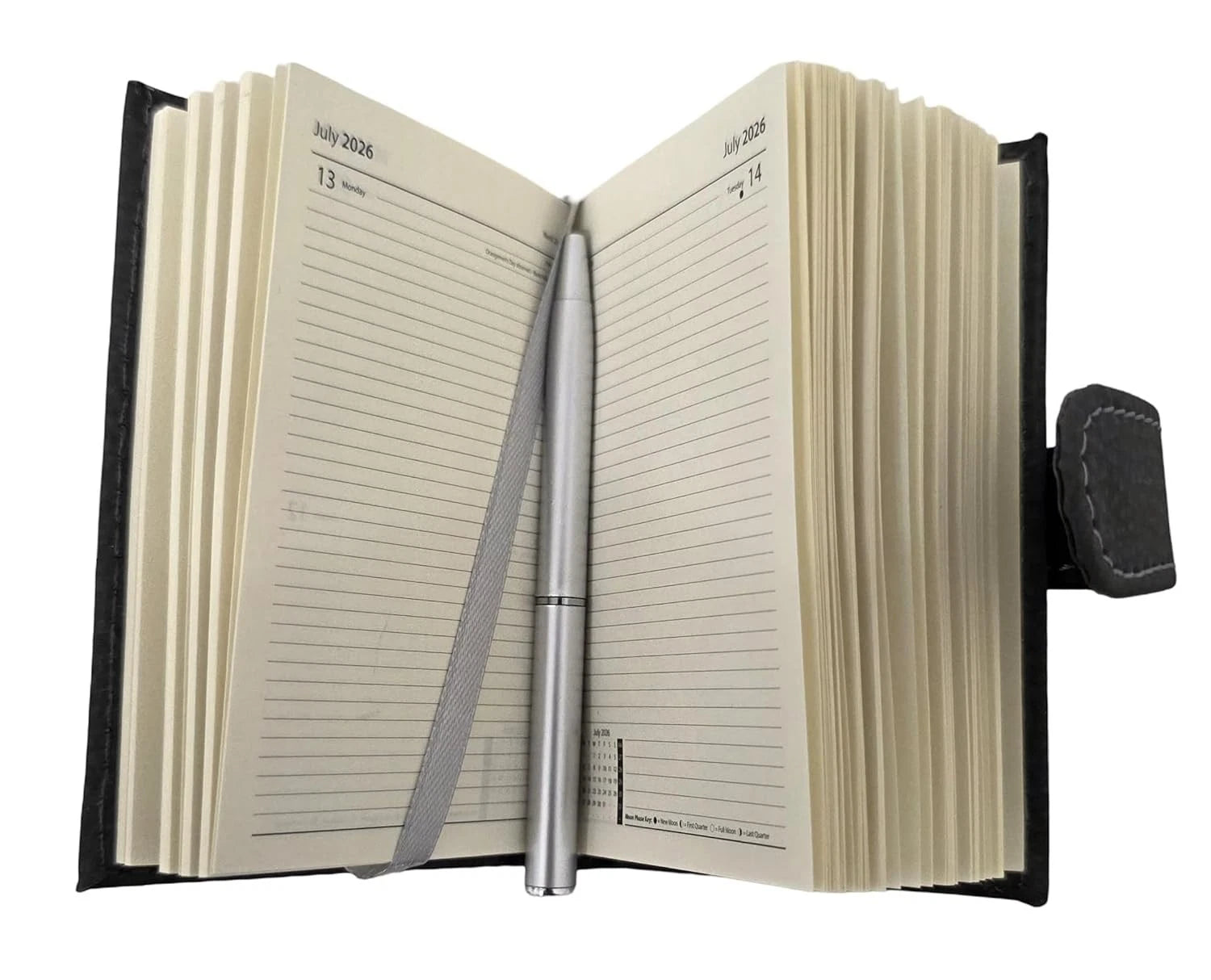 2027 Page a Day A7 Diary Soft Leather Feel Pocket Size Journal With Pen Gift