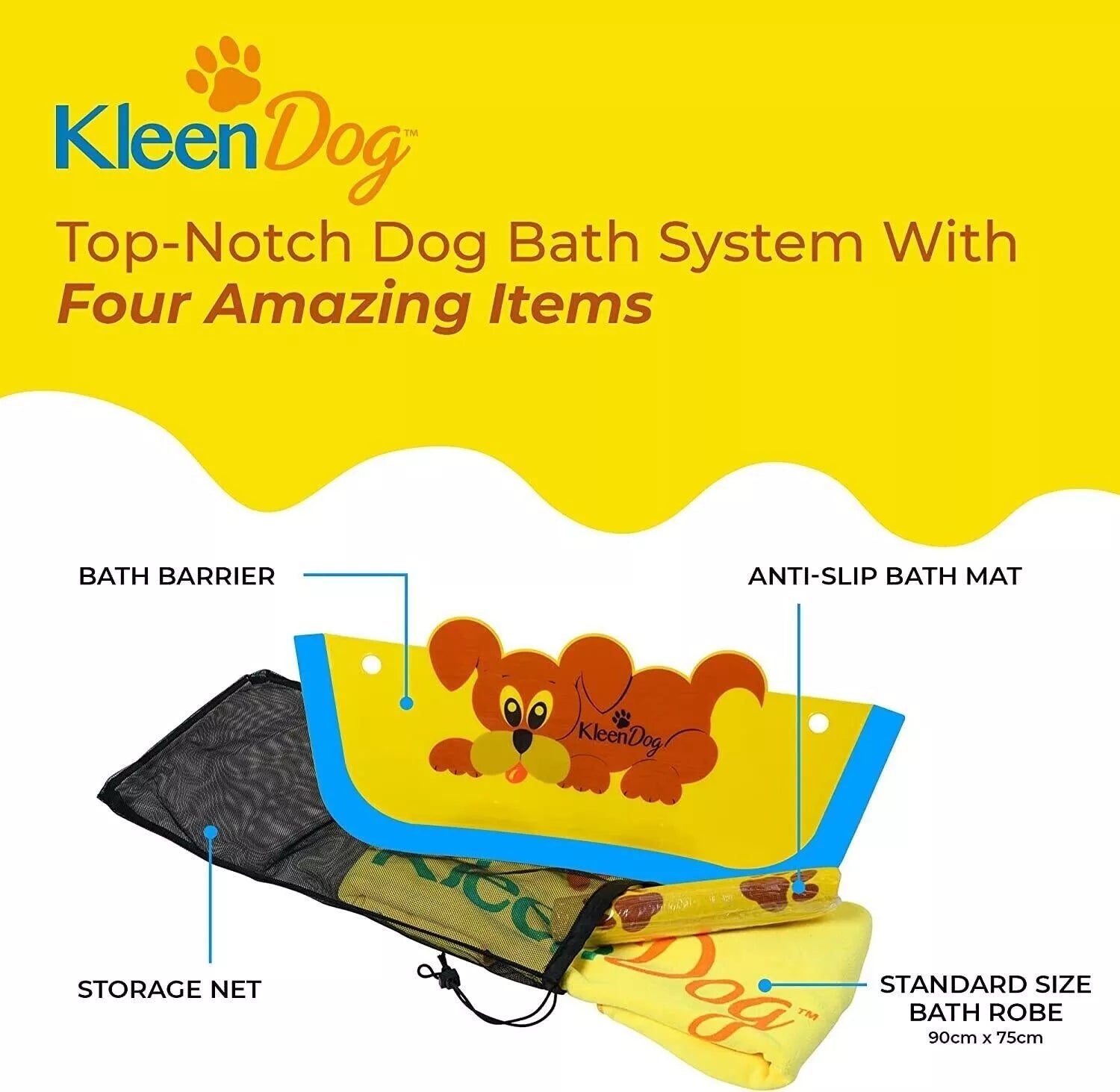 Pet Dog Bath Set with Microfibre Towel & Grooming Mat – Dog Washing, Drying & Grooming Kit