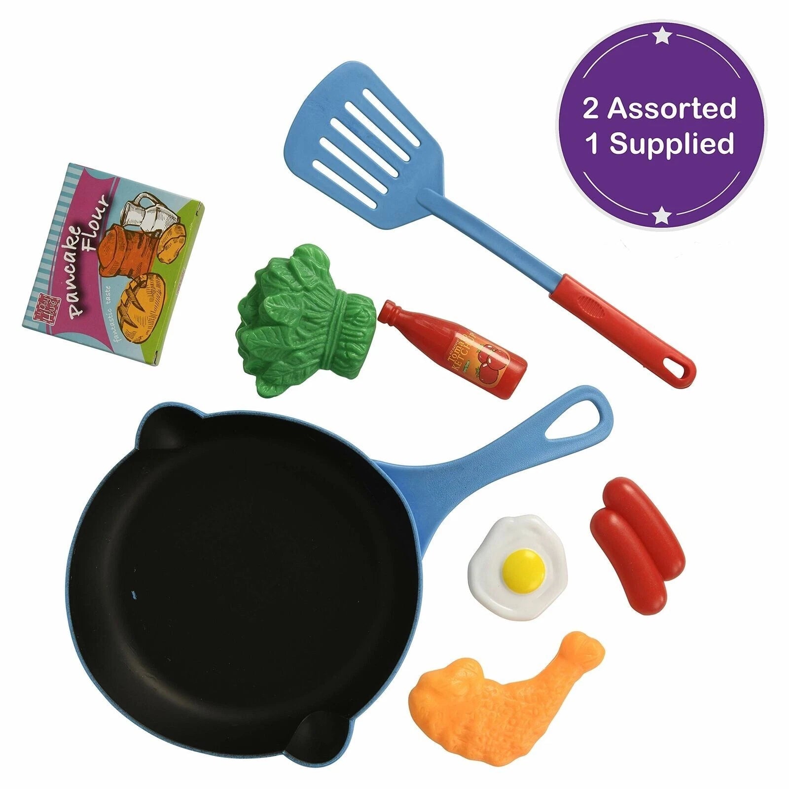 Kitchen Toy Pretend Play Chef Cooking Set Frying Pan With Accessories Girls Gift
