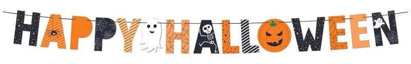 2m Happy Halloween Paper Bunting Decorations Pumpkin Banner Party