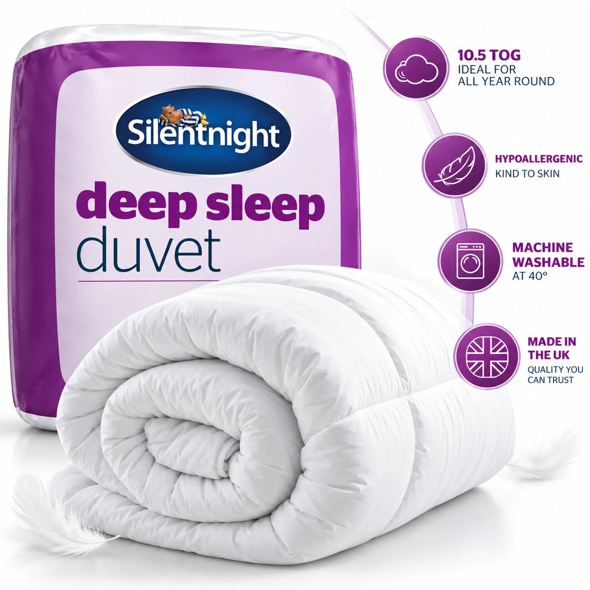 Silentnight Deep Sleep Duvet 10.5 Tog King Size All Seasons Warm Soft Cosy