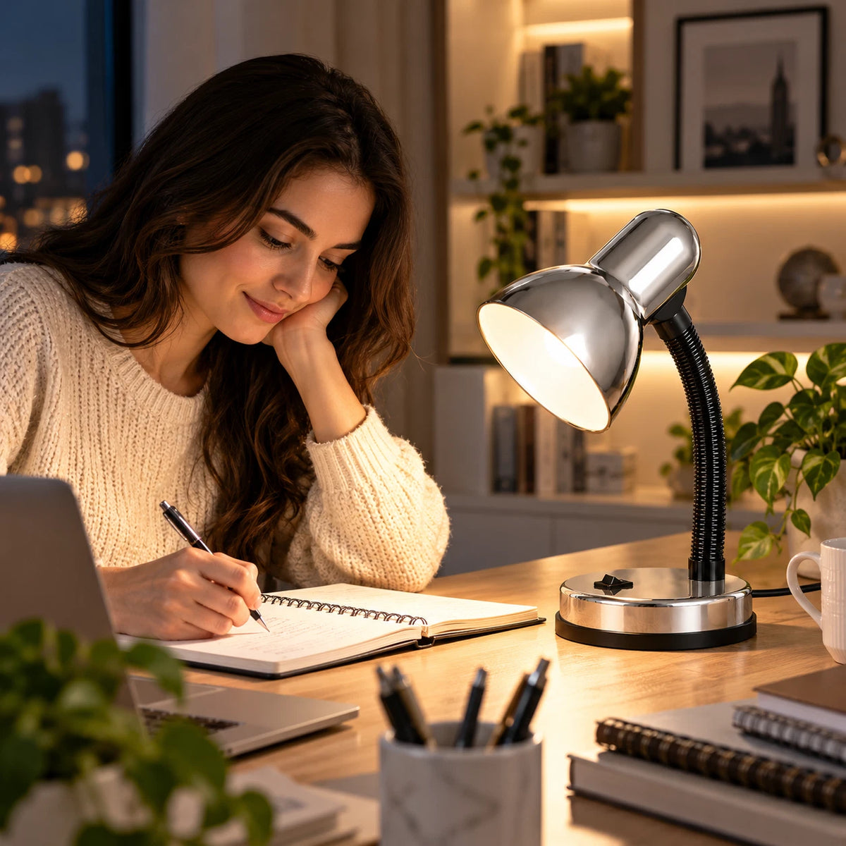 Flexible Desk Lamp Study Table Adjustable Lamp Home Office Reading Light On/Off