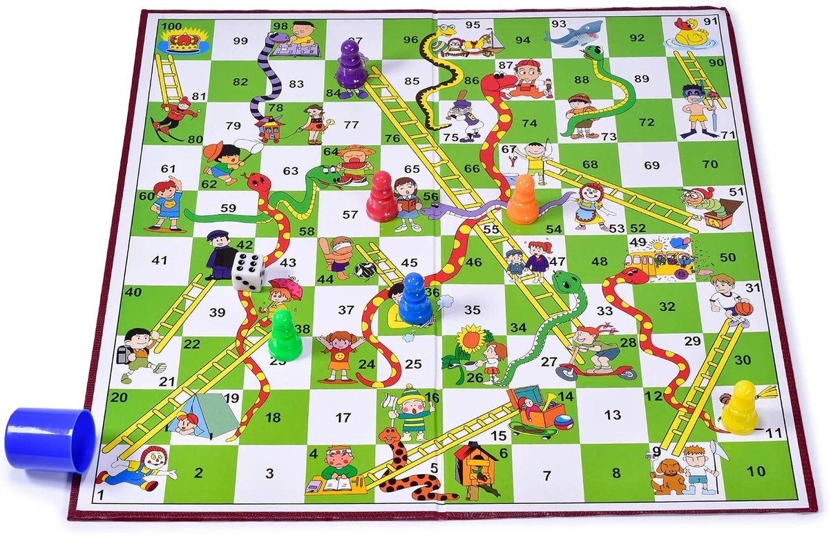 Snakes and Ladders Board Game Classic Traditional Fun Family Kids Adults Games