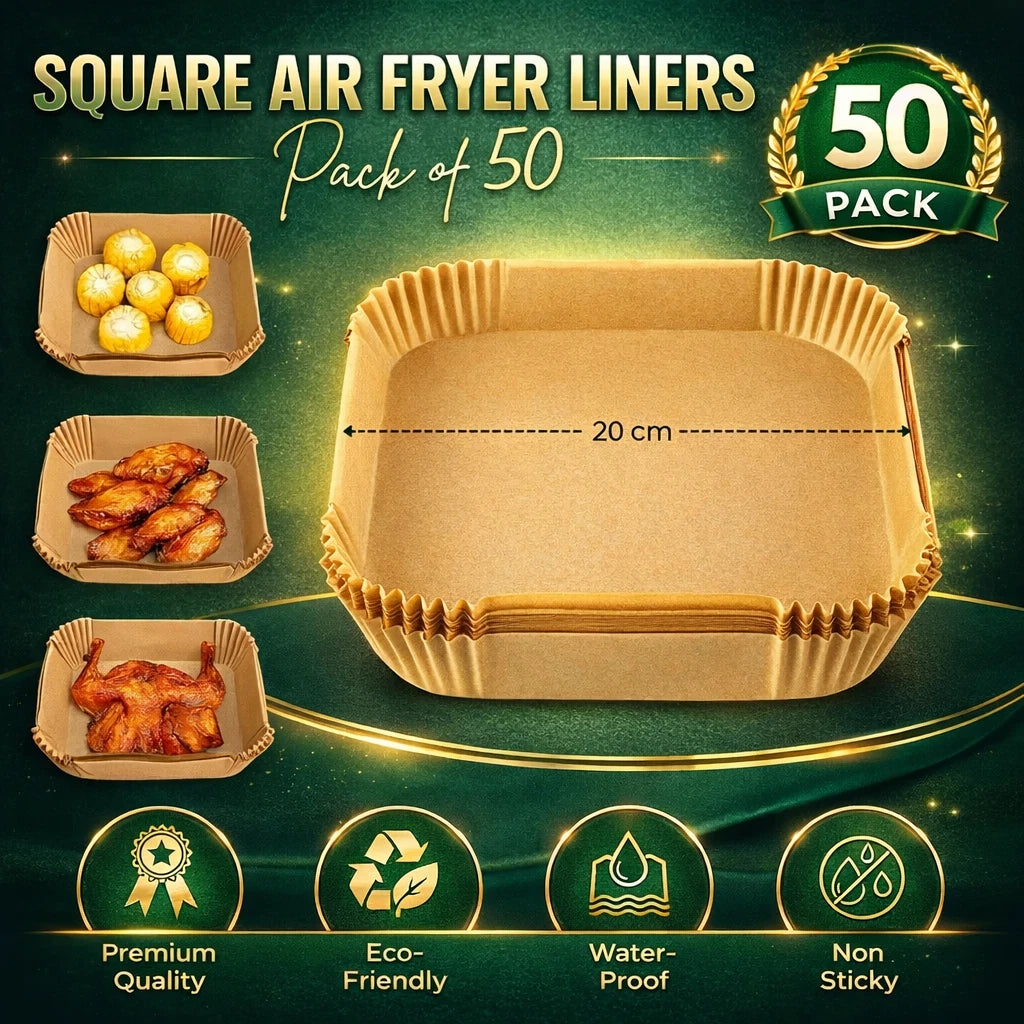 50pc Air Fryer Liners Square Disposable Airfryer Parchment Paper For Ninja Tower