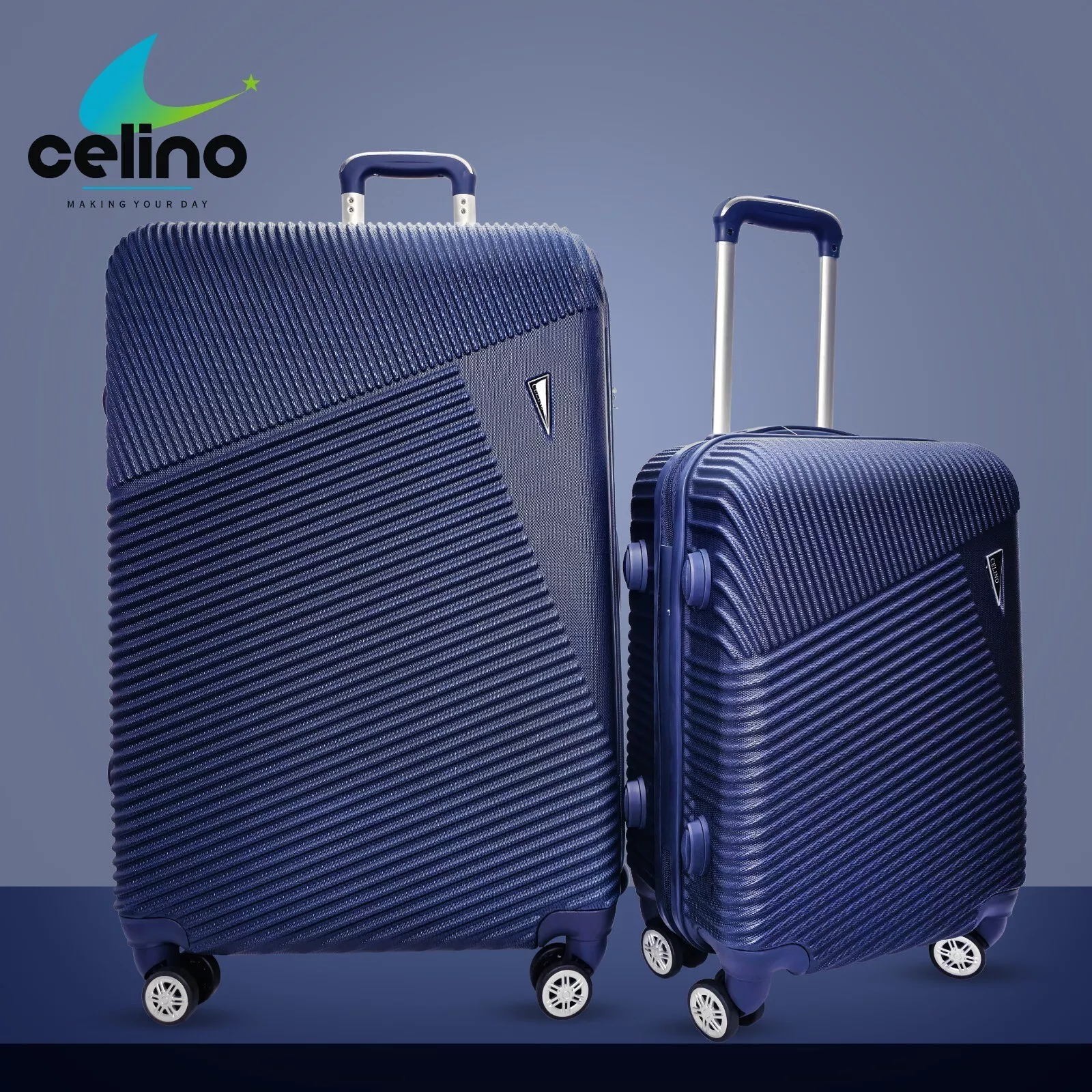 Suitcase Set of 3 Lightweight ABS Hard Shell 4 Wheel Luggage Set Travel Trolley