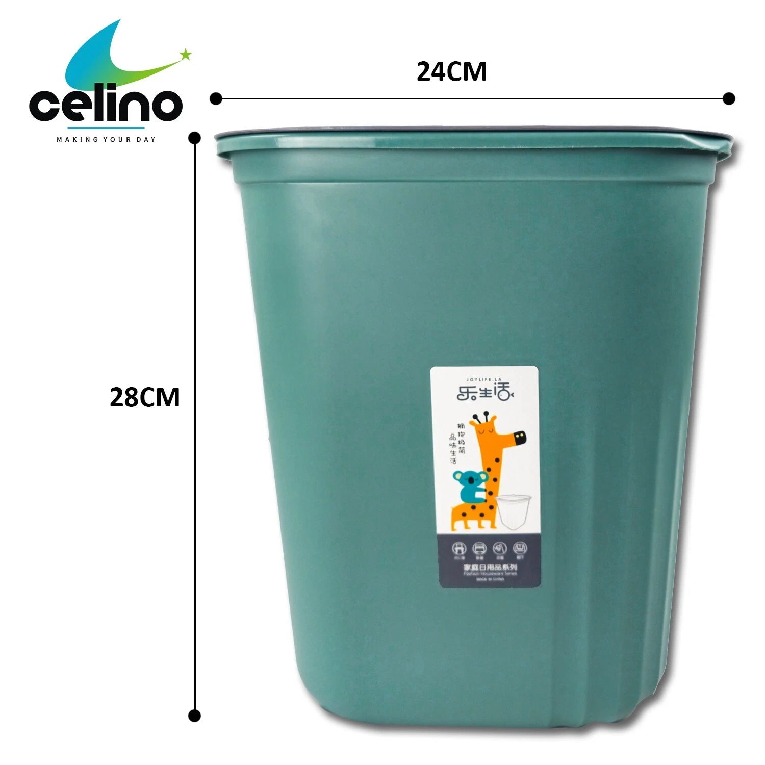 7L Plastic Waste Paper Bin – Square Dustbin for Kitchen, Office & Bathroom