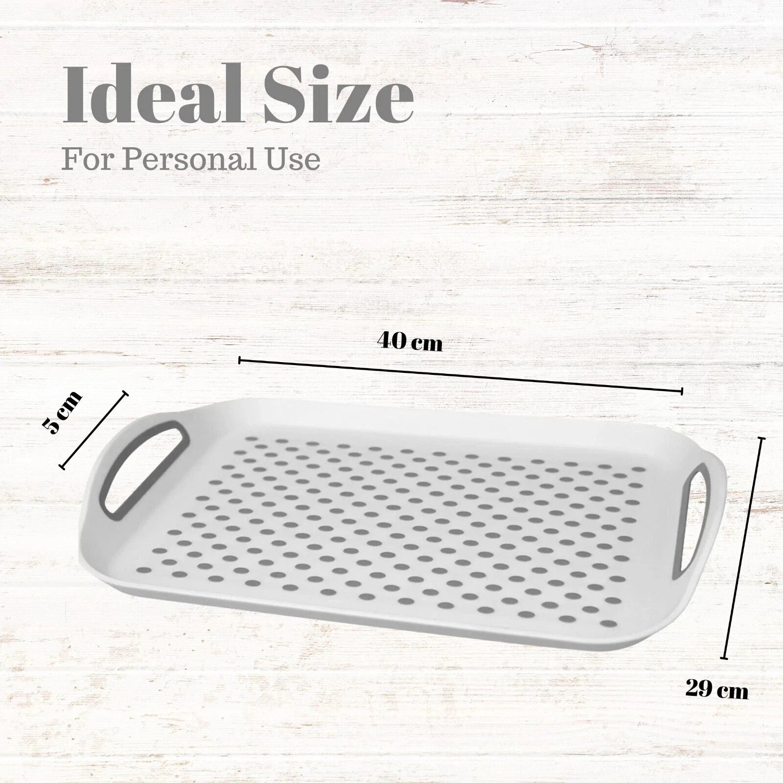 Serving Tray with Handles Non Slip Large Rectangle Food Dinner Drink Lap Tea
