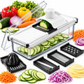 Mandoline Vegetable Slicer with Container 4 Blades and Juicer Julienne Cutter