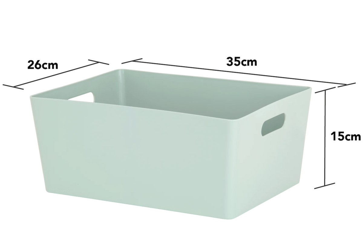 Plastic Storage Baskets Organiser Reusable Boxes Kitchen Bathroom Office Home